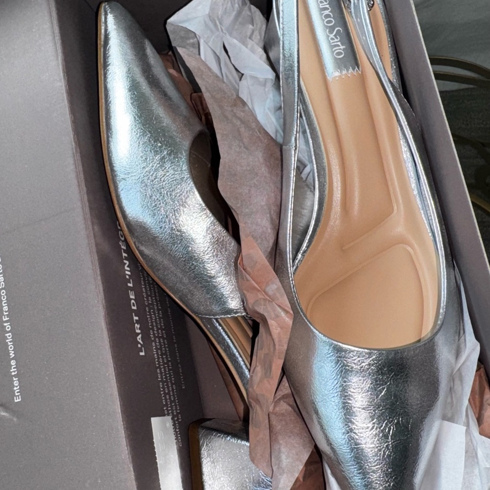 New!  Never worn! Franco Sarto Silver L-Racer Footwear
